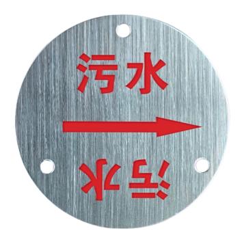 安赛瑞 不锈钢管道挂牌 不锈钢拉丝面 8公分 孔径5mm，厚度0.7mm 1H03351