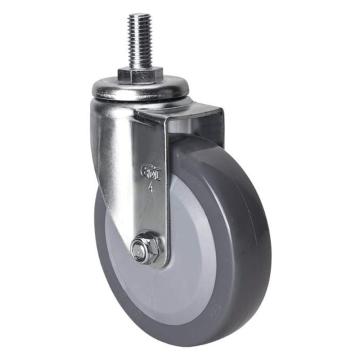 易得力 丝口万向聚氨酯(PU)脚轮脚轮轻型4寸70kg 36134/M12X25-364-74