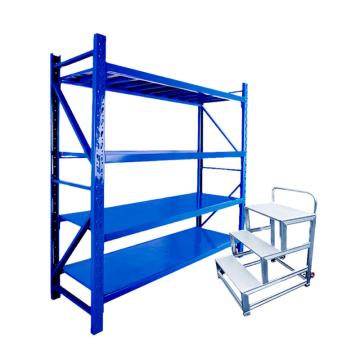 Raxwell 登高管理组合4层货架，300kg，2000*600*2000mm+150kg，803*600*900mm 踏台 RHLK0004