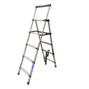 谦格 不锈钢可折叠伸缩型登高爬梯6+7步梯 A字高150×宽47.5cm 人字梯GRT03