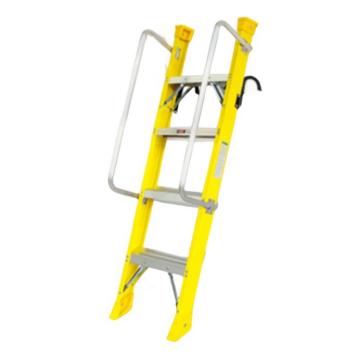 谦格 标准带钩单侧可折叠带扶手型登高爬梯工程梯长150×宽43cm层高85-100cm 钢GLT17