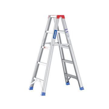 Tednawer 铝合金宽踏步双侧人字梯载重200Kg，高150cm，踏步宽70cm，5步 TWS2405