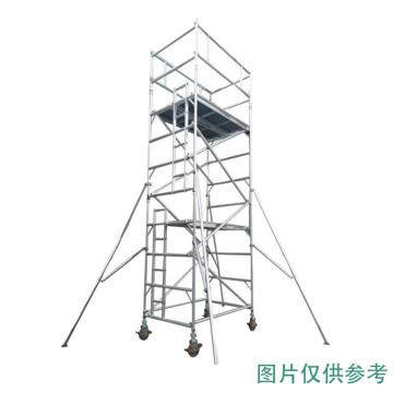 英司腾 铝合金脚手架加强型双宽直爬梯，平台高度11.2m，工业级承重900KG SPAN500W-D2V-11