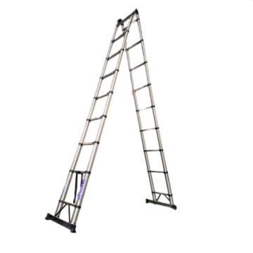 谦格 不锈钢可折叠伸缩型登高爬梯A字高350×伸直740×宽46.7cm 多功能ZRT06
