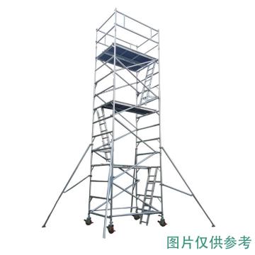 英司腾 铝合金脚手架双宽斜爬梯焊接型，平台高度9.2m，工业级承重900KG SPAN500W-D2I-9