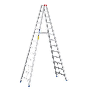 Tednawer 铝合金宽踏步双侧人字梯载重200Kg，高360cm，踏步宽70cm，12步 TWS2412