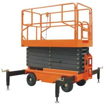 优客力 手拉式剪式平台载重490kg 台面高度1425-12000mm 台面尺寸2270*1150mm电动起升 SJY0.5-12