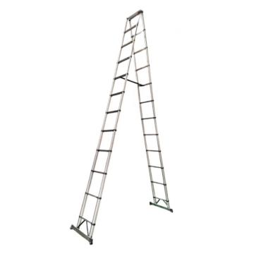 谦格 不锈钢可折叠伸缩型登高爬梯14+14步 A字高560×宽49cm 人字梯HGT08