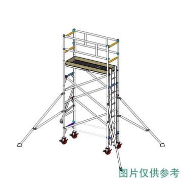 英司腾 铝合金脚手架加强型单宽直爬梯，平台高度3.2m，工业级承重900KG SPAN500W-S2V-3