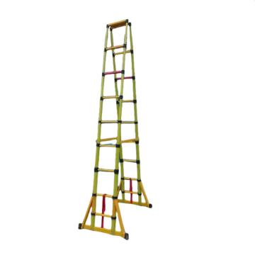 谦格 玻璃钢绝缘便携式可折叠伸缩登高爬梯梯长350×宽45cm 人字梯SRT04