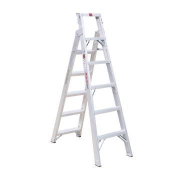 中消安 铝合金6步两用梯人字高度1800mm，单梯高度3200mm，最大宽度560mm，前后跨度1080mm，承重120kg LGPY-6