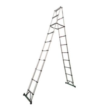 谦格 不锈钢可折叠伸缩型登高爬梯9+9步 A字高320×宽48cm 人字梯HGT02