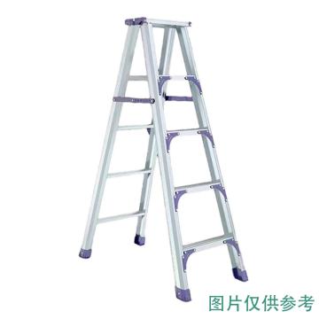 Raxwell 加固加厚铝合金双侧人字梯载重150kg，4阶，梯高1.2m RMLT0005