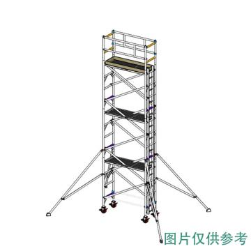 英司腾 铝合金脚手架加强型单宽直爬梯，平台高度6.2m，工业级承重900KG SPAN500W-S2V-6