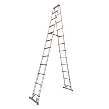 谦格 不锈钢可折叠伸缩型登高爬梯14+14步 A字高510×宽49cm 人字梯HGT07