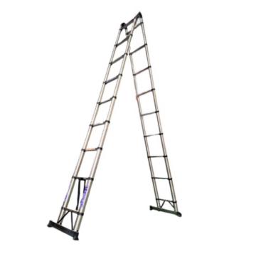 谦格 不锈钢可折叠伸缩型登高爬梯A字高380×伸直800×宽46.7cm 多功能ZRT07