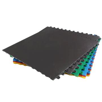 盛仕 方块地垫 60X60CM厚度6.5MM；暗扣式 皮革纹 黑色