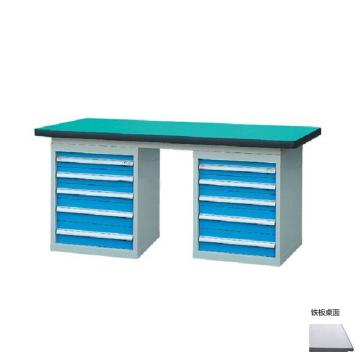 锐德 50mm铁板桌面双侧5抽柜重型工作桌2100W×750D×800H，载重:1000kg，不含安装 RD2104BE