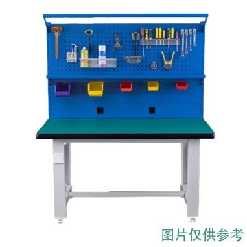 盛悦欣美 重型工作台，绿色防静电台面带920方孔+百叶+电器板+灯架+棚板，不含安装 1800L×750D×800Hmm