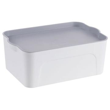 益美得 收纳盒简约 15L 中号白色 YH6002