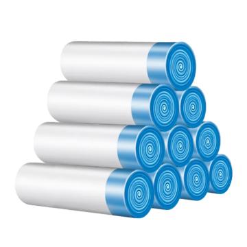 功成狮 连卷抽绳垃圾袋 白色45×50cm双面厚度2.4丝 20只/卷 5卷/包 GJRP0134