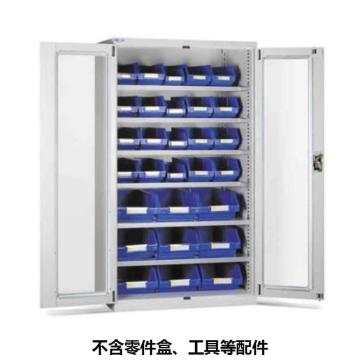 位邦 储物柜，1023×550×1800mm，灰色，对开玻璃门柜，6层层板 77.6712.01