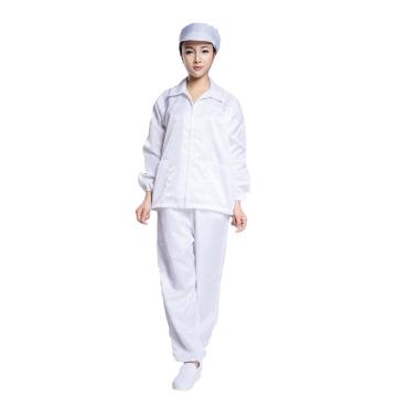功成狮 防静电分体服（仅含上衣+裤子）0.5条纹，白色，L码 GW8010