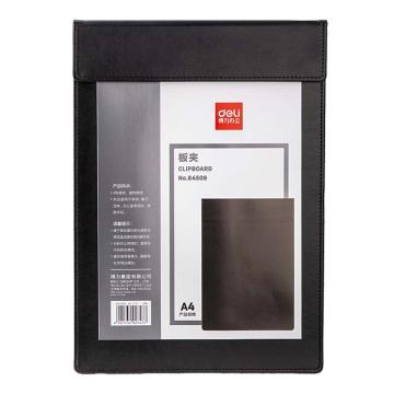 deli/得力 A4皮质板夹磁性板夹 64506 黑色（大包装）
