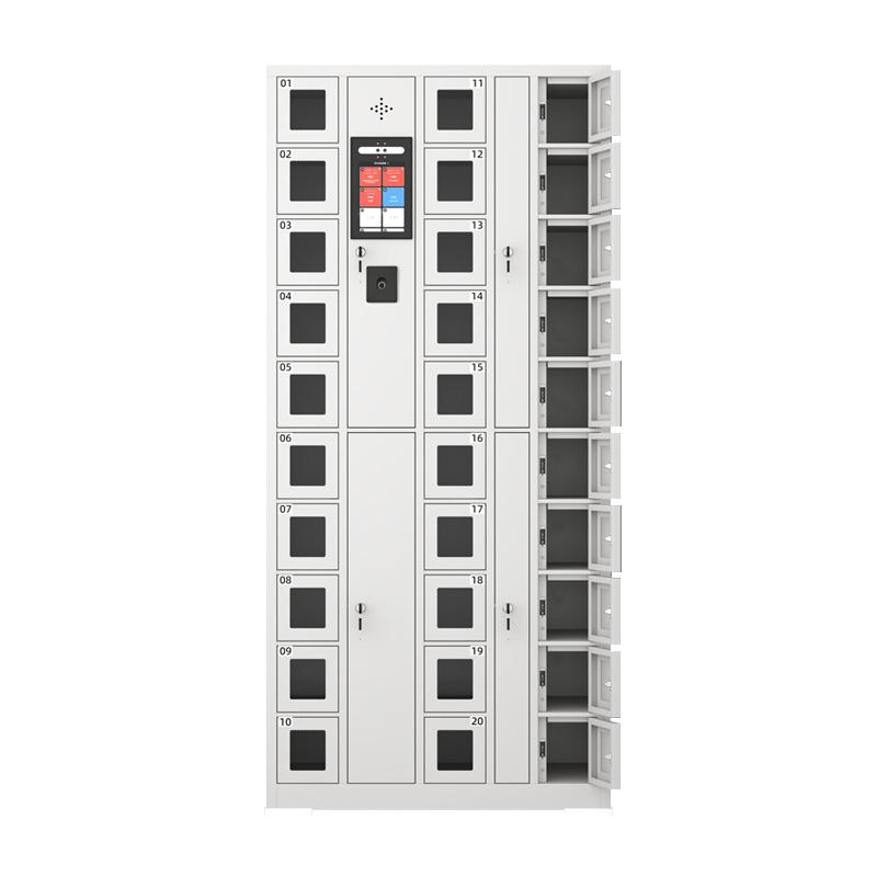 京图尚冠 智能手机柜30门人脸识别+指纹灰白色830*300*1800mm TD554