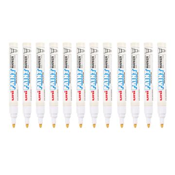 UNI 三菱记号笔油漆笔2.2-2.8mm 12支/盒 PX-20白色