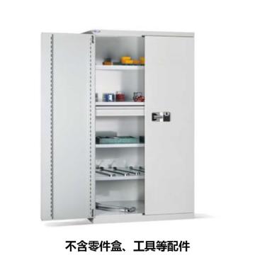 Vbang 储物柜1023×550×1800mm，灰色，对开钢门柜，密码指纹锁，4层层板，1单轨抽屉 77.6401.01.E
