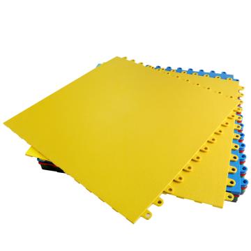 盛仕 方块地垫 60X60CM厚度6.5MM；暗扣式 皮革纹 黄色
