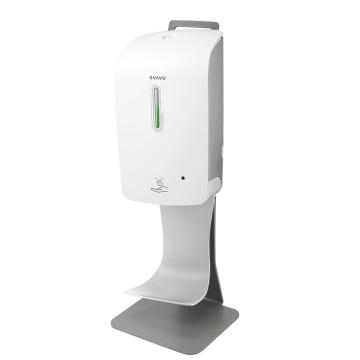 瑞沃 立式自动感应皂液器壁挂式免洗手液盒泡沫皂液器1000ml 泡沫款托盘+台面支架 PL-151056ST白+灰