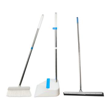 Raxwell 地面清洁三件套扫把+簸箕+18''钢板直胶推水刮45CM RJTM0016