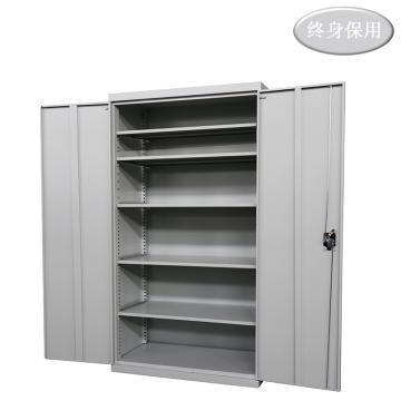 Raxwell 灰色双开门置物柜(五层板)尺寸(长×宽×高mm):1000×500×1800 RHST0024