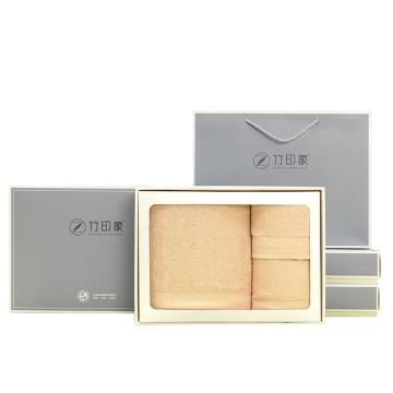 竹印象 三件套节节高浴室(浴巾1条，毛巾2条） 随机色（西瓜粉、灰蓝、浅棕、薄荷绿） zyx-03043-2