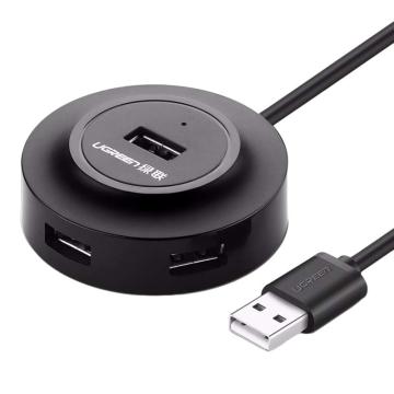 绿联 USB2.0HUB集线器4口供电接口 支持大容量移动硬盘 多功能USB适配器 CR106（黑色0.25米）