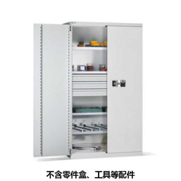 Vbang 储物柜1023×550×1800mm，灰色，对开钢门柜，密码指纹锁，4层层板，3单轨抽屉 77.6421.01.E