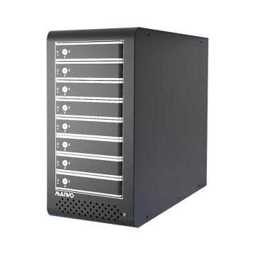 Maiwo 磁盘存储阵列盒兼容雷电Ⅲ外置全铝SAS/SATA串口通用硬盘柜 8层阵列柜内含0TB容量 K8FLS不含硬盘