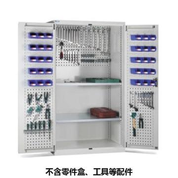 位邦 储物柜1023×550×1800mm，灰色，对开钢门柜，2层层板，背部、门上带挂板 77.6501.01