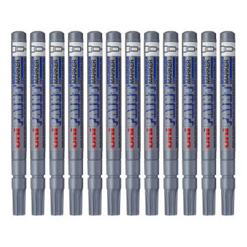 UNI 三菱记号笔油漆笔0.8-1.2mm（12支/盒） PX-21灰色