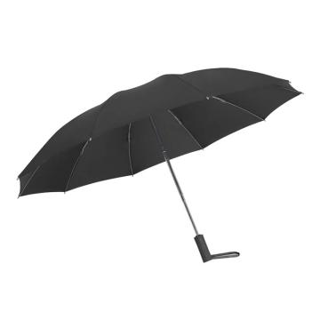 三极户外 10骨全自动反向伞 TP7399 碰击布+反光条夜黑色
