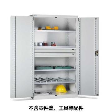 位邦 储物柜1023×550×1800mm，灰色，对开钢门柜，4层层板，2抽屉 77.6411.01