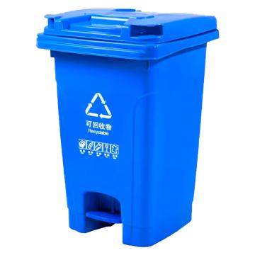 功成狮 脚踏分类垃圾桶B款蓝色60L(可回收物) GJRA0117