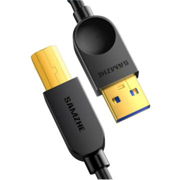 山泽 打印机数据线高速USB3.0 打印机数据线AM/BM黑色3米 SDY-05C
