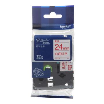 兄弟 标签色带白底/红字 24mm TZE-252
