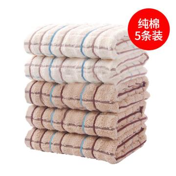 金号 全棉毛巾5条装84g 70×34cm（2条灰色 3条棕色） GA1016