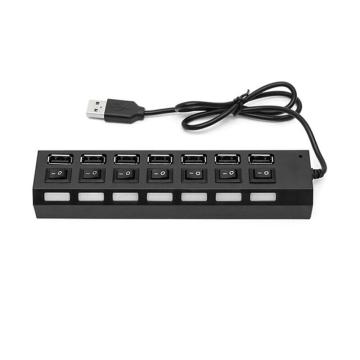 酷比客 USB2.0 7口集线器带开关/黑色 LCHB18BBK