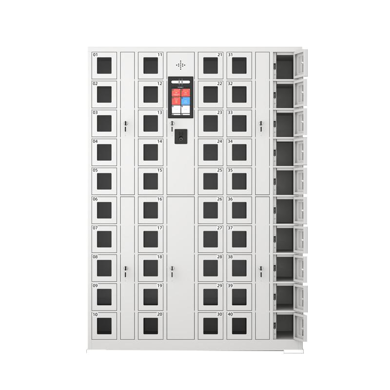 京图尚冠 智能手机柜50门人脸+指纹+刷卡灰白色1275*300*1800mm TD604