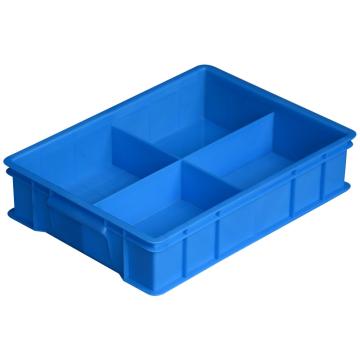 Raxwell 固定分格周转箱中号4格，370×275×85mm，天蓝色 RHSS4389